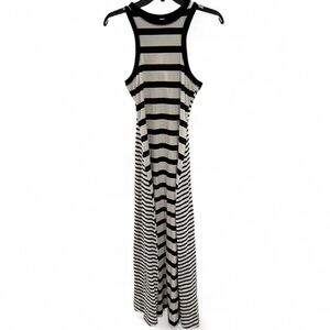 Anthropologie Black and White Striped Maxi Dress